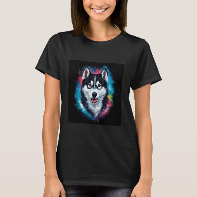 Camiseta Husky Hermoso Divertido (Anverso)