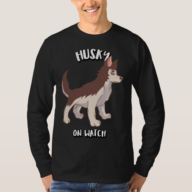 Camiseta Husky Husky Husky Mirando (Anverso)