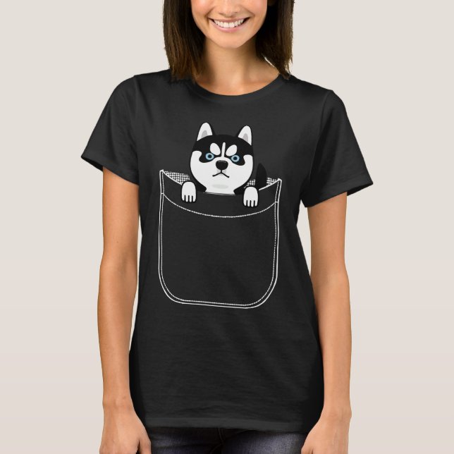 Camiseta Husky In Pocket Funny Cupy Expression (Anverso)