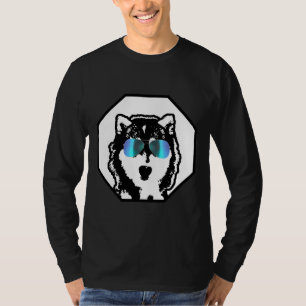 Camiseta Husky llevando Aviador Gafas de sol Raza de perro