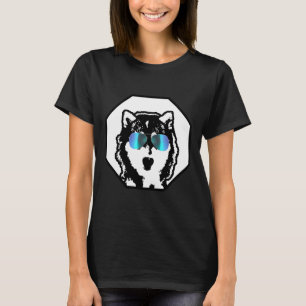 Camiseta Husky llevando Aviador Gafas de sol Raza de perro 