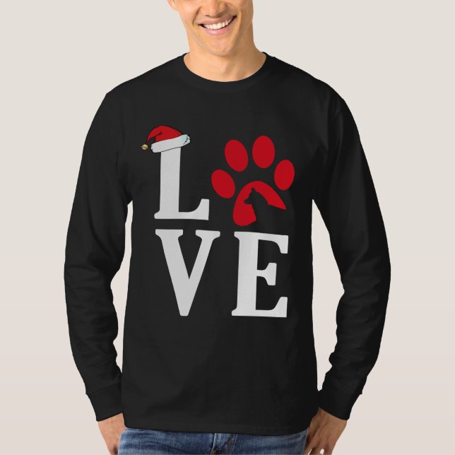 Camiseta Husky Love Paw Navidades Tri Blend (Anverso)