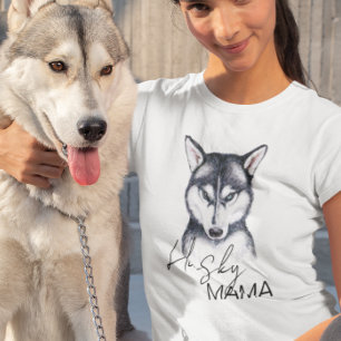 Camiseta Husky Mama Cute Watercolor Perro amante