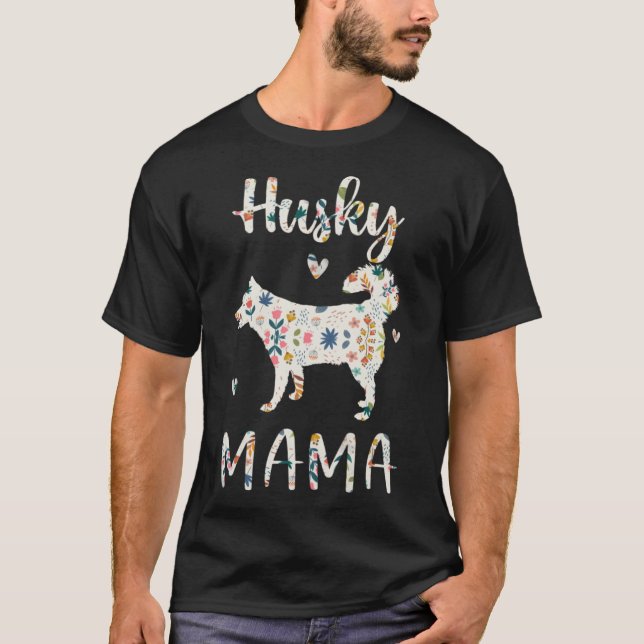 Camiseta Husky Mama Floral Dog Mom Love (Anverso)