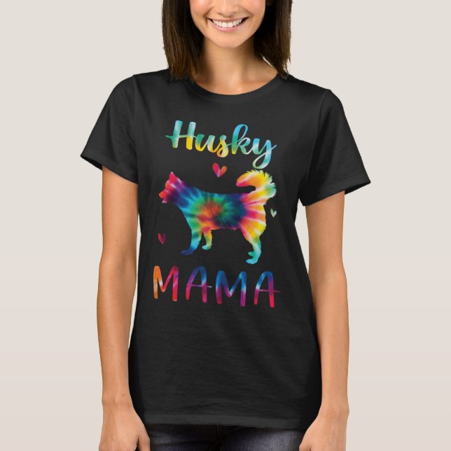 Camiseta Husky Mama Tie Dye Dog Mom Mothers Day (Anverso)