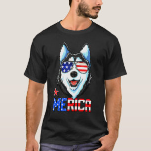 Camiseta Husky Merica Hombres Bandera Americana