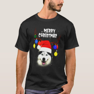 Camiseta Husky Merry Christmas Dog