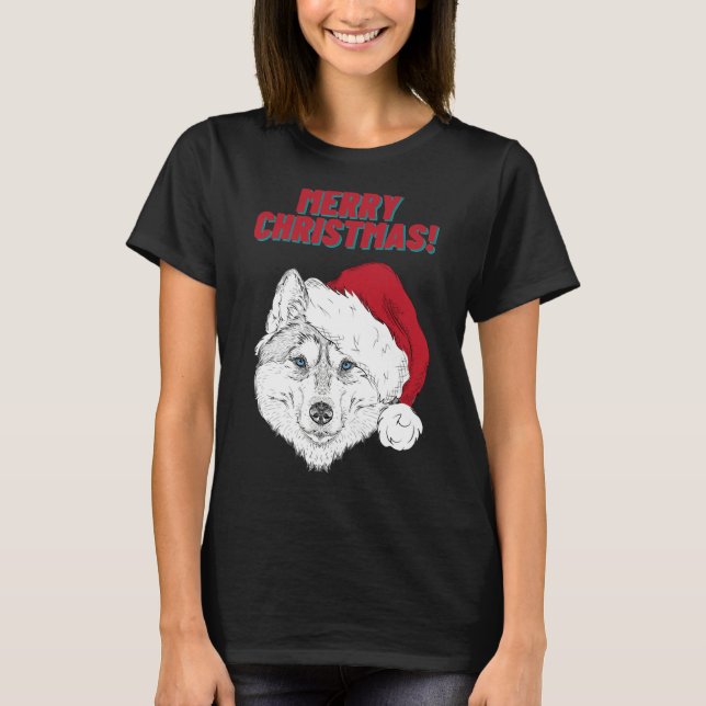 Camiseta Husky Merry Christmas Style 1 (Anverso)