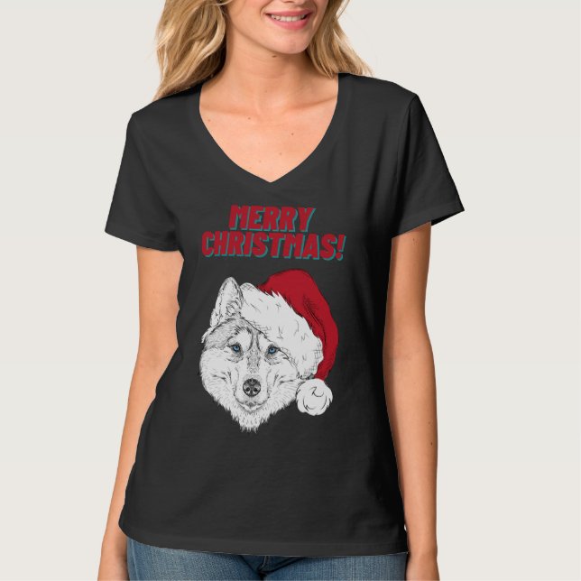 Camiseta Husky Merry Christmas Style 1 (Anverso)