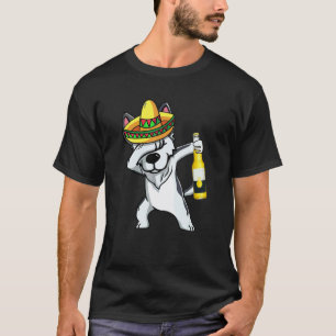 Camiseta Husky Mexicano Haciendo Dabbing Cinco De Mayo Ponc