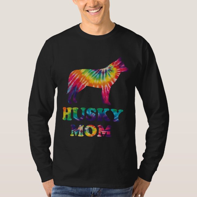 Camiseta Husky Mom Funny Dog Mom Tie Dye Style Mother Day (Anverso)