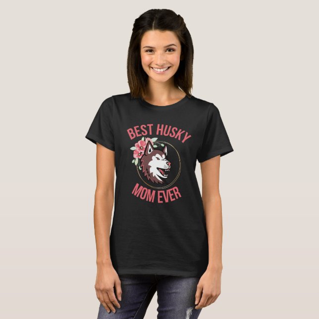 Camiseta Husky Mom, Perro Mom, Husky Gift (Anverso completo)