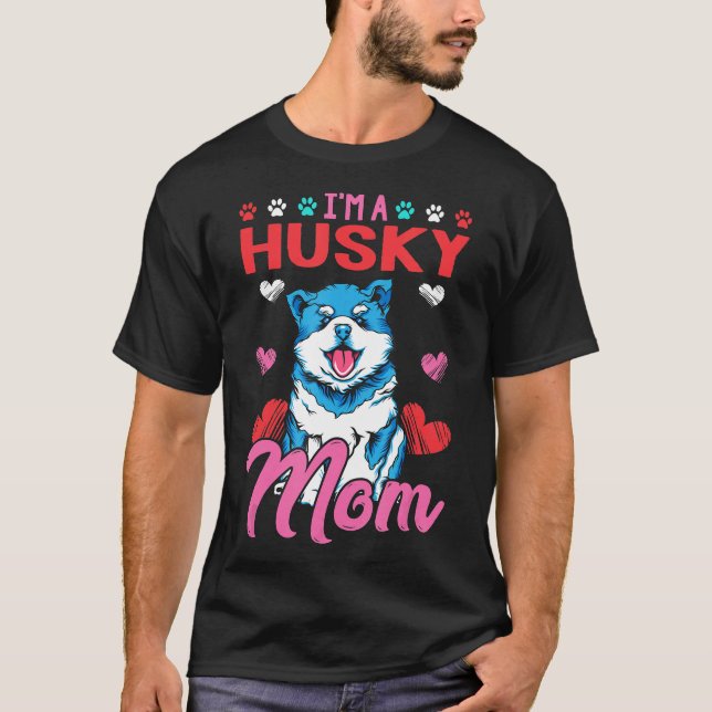 Camiseta Husky Mom Shirt Pit Bulldog Mama Pittie Regalo (Anverso)