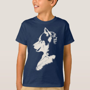 Camiseta Husky Niño Camisetas de Arte de Perro de