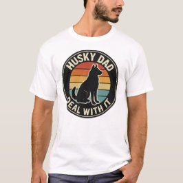 Camiseta Husky Papá Aguántate - Camiseta Divertida