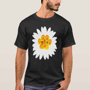 Camiseta Husky Paw En Daisy Floral