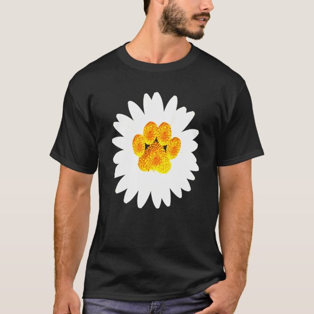 Camiseta Husky Paw En Daisy Floral (Anverso)