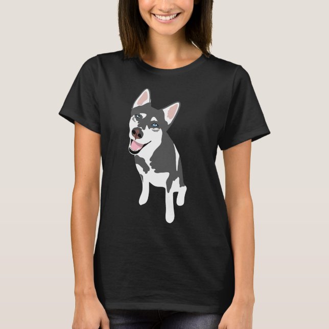 Camiseta Husky Pegatina (Anverso)