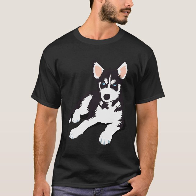 Camiseta Husky Pegatina (Anverso)