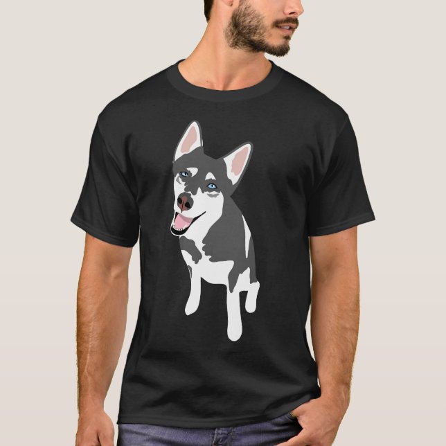 Camiseta Husky Pegatina (Anverso)