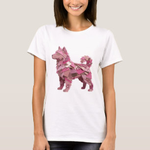 Camiseta Husky plateado limpio ROSA Y BRILLANTE