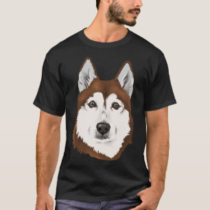 Camiseta Husky Portrait Brown
