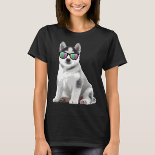 Camiseta Husky Puppy gafas de sol Perros animales