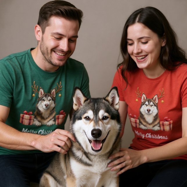 Camiseta Husky Reindeer (Subido por el creador)