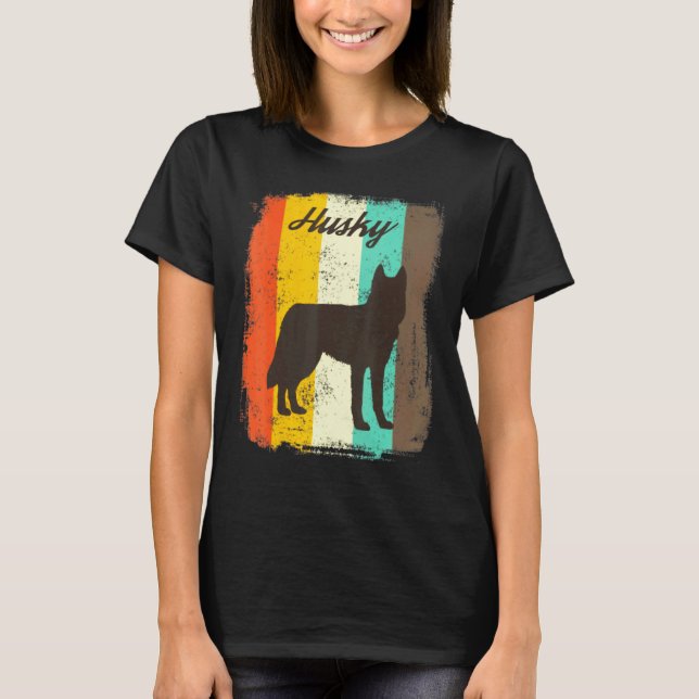 Camiseta Husky Retro 70 Perro vintage (Anverso)
