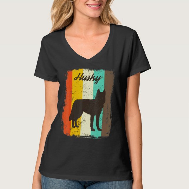 Camiseta Husky Retro 70 Perro vintage (Anverso)