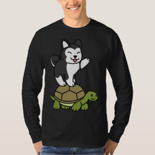 Camiseta Husky Riding Tortoise