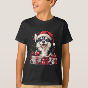 Camiseta Husky Santa Hat Navidades graciosos Perro Husky Si