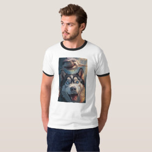 Camiseta Husky & Shark Underwater Fantasy Ringer Tee