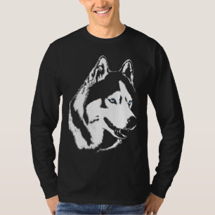 Camiseta Husky Shirt Wolf Art Larga Manga Camisas de Perro 