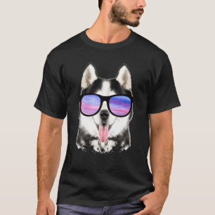 Camiseta Husky Siberian Gafas de sol Funny Husky Mom Husky