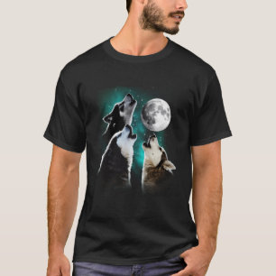 Camiseta Husky Siberian Husky Howling En La Luna