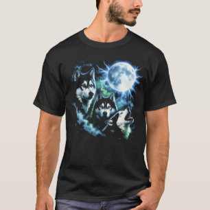 Camiseta Husky Siberiano Aullando a la Luna – Perro bajo el