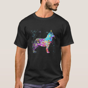 Camiseta Husky siberiano colorido Perro Huskys siberianos