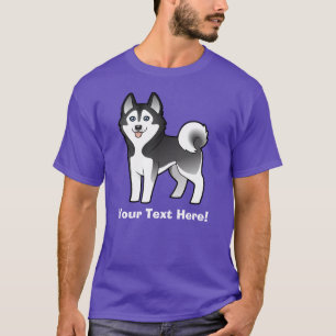 Camiseta Husky siberiano del dibujo animado/Malamute de
