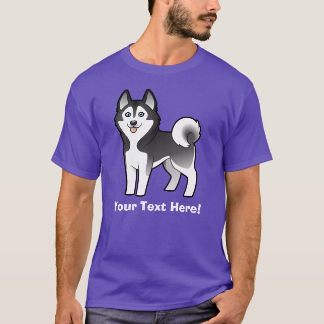 Camiseta Husky siberiano del dibujo animado/Malamute de (Anverso)