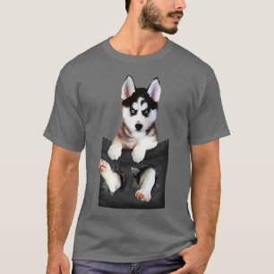 Camiseta Husky Siberiano En Pocket Puppy