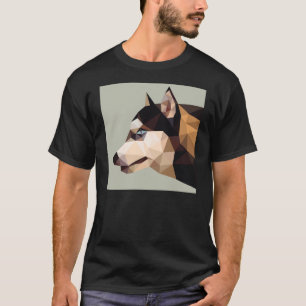 Camiseta Husky siberiano geométrico