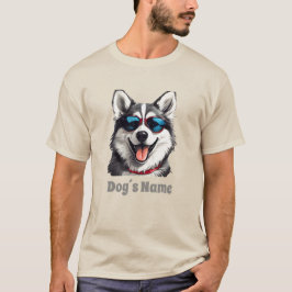 Camiseta Husky Siberiano Guay con gafas de sol