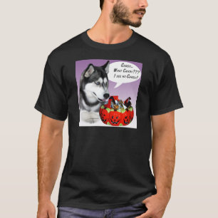 Camiseta Husky siberiano (negro) Halloween Candy