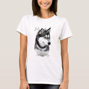 Camiseta Husky siberiano (negro) Mamá 2