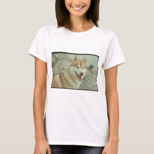 Camiseta Husky siberiano rojo