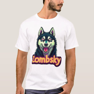 Camiseta Husky Siberiano Sibe Perro Zombie Halloween Esenci