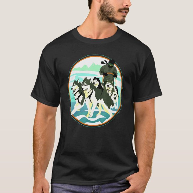 Camiseta Husky Sledding Y Mushing (Anverso)