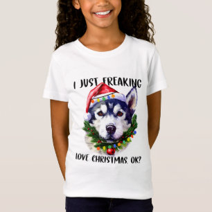 Camiseta Husky, sólo me asusta el amor de los Navidades.