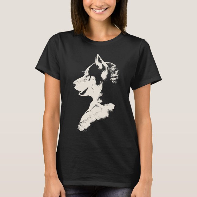 Camiseta Husky T-Shirt de las mujeres lobo de arte (Anverso)